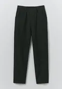 Alix Micro Houndstooth Cotton Linen Trousers | Oil Green