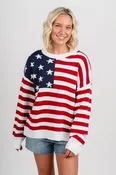 American flag sweater red/white/navy