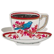 Birdy Tea Cup Cut Out Greeting Card