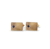 Vintage Tiffany & Co. 14k Yellow Gold &amp; Sapphire Cufflinks — Prince Estate Jewelry