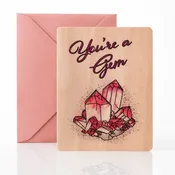 Everyday Wood Folding Card - You're A Gem