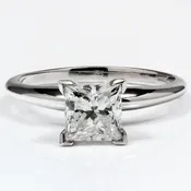 14K Gold 0.74 ct Princess Cut Diamond Solitaire Engagement Ring G SI1