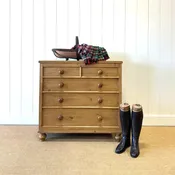 A Large Antique English Pine Linen Bin or Chest