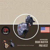 Boar Buster PRO Vest (Plate) – Attached Collar, Extreme Mobility Hog Dog Vest