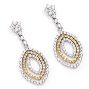 1.14ct tw Two Tone Diamond Drop Earrings