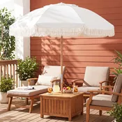 6 Feet Patio Umbrella with Fringe and Push Tilt