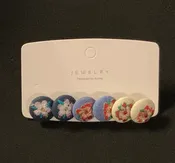 3 Pack Flower Button Earrings
