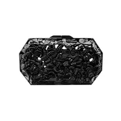 Black Poppies Clutch | Hand-Carved Wood Bag by Blumera