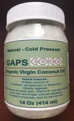 GAPS Organic Virgin Coconut Oil, 14 Oz
