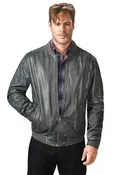 Gray Leather Zip Blouson Vintage | Men's