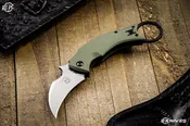 Bastinelli Knives Blackbird OD Green G10 Folding Knife 2.2" Stonewash