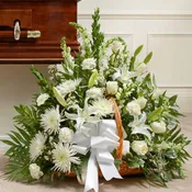 Thoughts and Prayers Fireside Basket - White