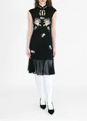 MULTI FLOWER EMBROIDERY REVIVAL CHEONGSAM DRESS