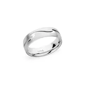 6.5mm Brushed and Polished Finish Wave Design Wedding Band