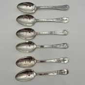 1933 Chicago World Fair Century of Progress Century Silver Plate Souvenir Teaspoons-Set of 6 /co