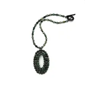 Beaded Open Oval Necklace