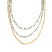 15"+3 Three Row Chain  Bead Necklace