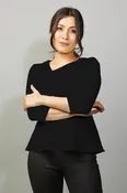 Asymmetrical Peplum Top - Black