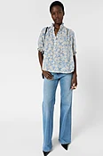 Blouse fluide à fleurs et volants - CHAYMA