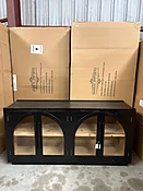 black elm sideboard with arched glass