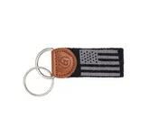 American Flag Needlepoint Keychain (Black)