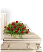 18 RED ROSES CASKET SPRAY