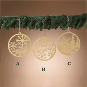 10.63"H Metal Holiday Cut Out Design Ornament w/ Glitter, 3 Assorted Styles - Sold Seperately