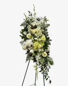 Fresh Floral Standing Spray in White — Cactus & Tropicals