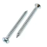 #10 x 2-1/2" Flat Head Phillips Tapping Screws — Zinc, 100/PKG