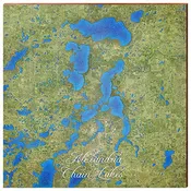 Alexandria Chain of Lakes, Minnesota Map Wooden Sign | Wall Art Print on Real Wood