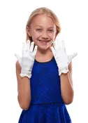 Ariel Girls Satin Beaded Scallop Gloves