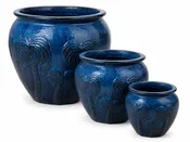 Aqua Blue Ventana Palm Planter