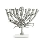 Michael Aram Small Antique Goldtone or Nickelplate Palm Menorah