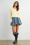 Cloud Nine Denim Bubble Skirt