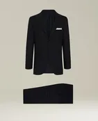 BLACK 14-MICRON WOOL SUIT WITH NATURAL SHOULDERS
