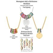 Monogram Add a Birthstone Charm Necklace