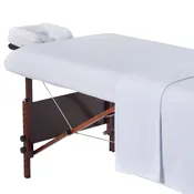 Master Massage Cotton Flannel Sheets Set (3 Piece Set) Massage Table Cover Set, Beauty Salon SPA Bed Replacement Cover, Includes Table Cover, Face Cushion Cover, Table Sheet (BLACK)