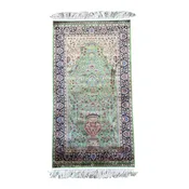 2'2"x4'3" Green Modal Silk Rug