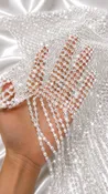 JEWEL NIGHT RHINESTONE MESH FRINGE SKIRT