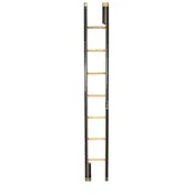 English Black Leather and Brass Stick Ladder