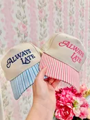 Always Late Stripe Hat - Blue & Pink