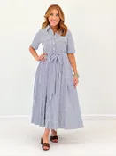 Allie Rose Striped Seersucker Maxi Dress FINAL SALE