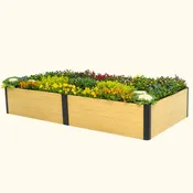 16″ Tall Woodgrain 4′ x 8′ Metal Raised Garden Bed