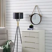 15in Dark Brown Iron Framed Round Accent Mirror with Hanging Rope