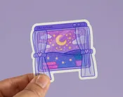 Dreaming Window Vinyl Sticker - Unicorn Eclipse