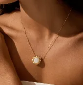 16" Moonstone Sun Necklace