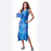 Asymmetrical Hem Hawaiian Tank Dress – Hand-Painted Batik