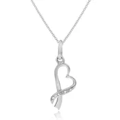 0.03 ct. Diamond 14K White Gold Heart Pendant