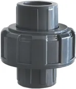 TOMEX PVC Pipe Fitting, Union JETSTREAM, Schedule 80, Grey, EPDM O-Ring, NPT x NPT, F1970, SCH80 (1/2")