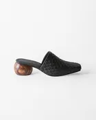 Mina Mule Coal Woven Nappa